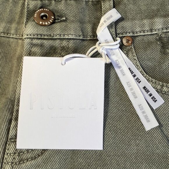 PISTOLA Gigi Low Rise Cut off Distressed shorts in Olive Green Sz 27 NWT - Picture 4 of 9